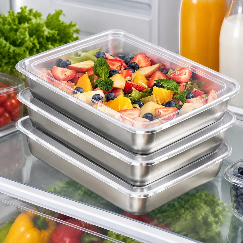 Food Storage Meals - Şeffaf Kapaklı, Sızdırmaz Tasarımlı, 3 Parçalı