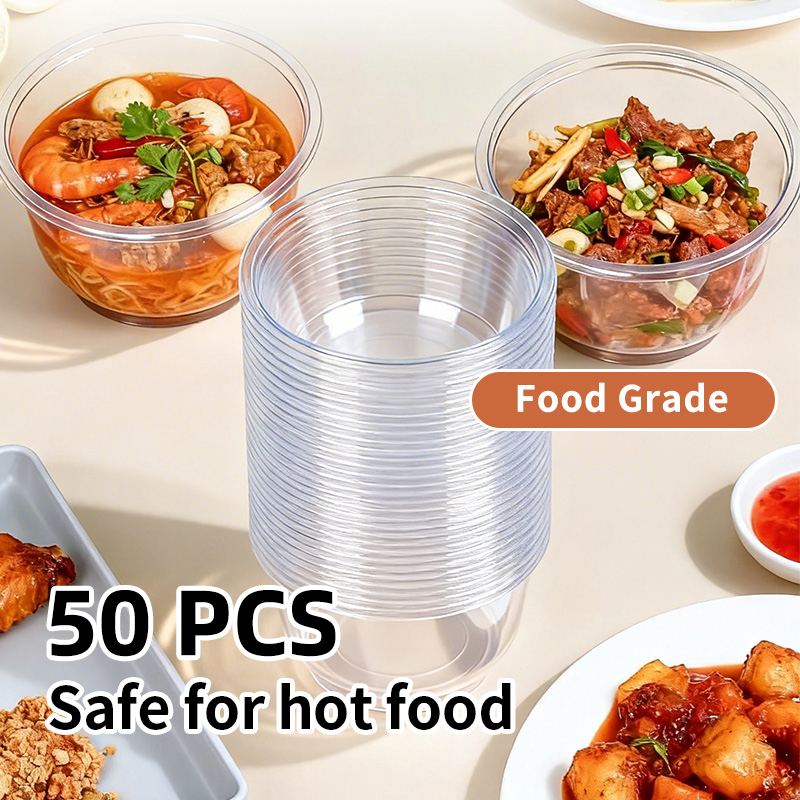 Food Storage Meals - Tek Kullanımlık Şeffaf Plastik Kaseler, Dondurma,